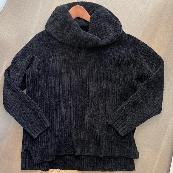 Joe Fresh Closed Cowl Neck Chunky Knit Sweater Size Medium Black - Picture 8 of 9